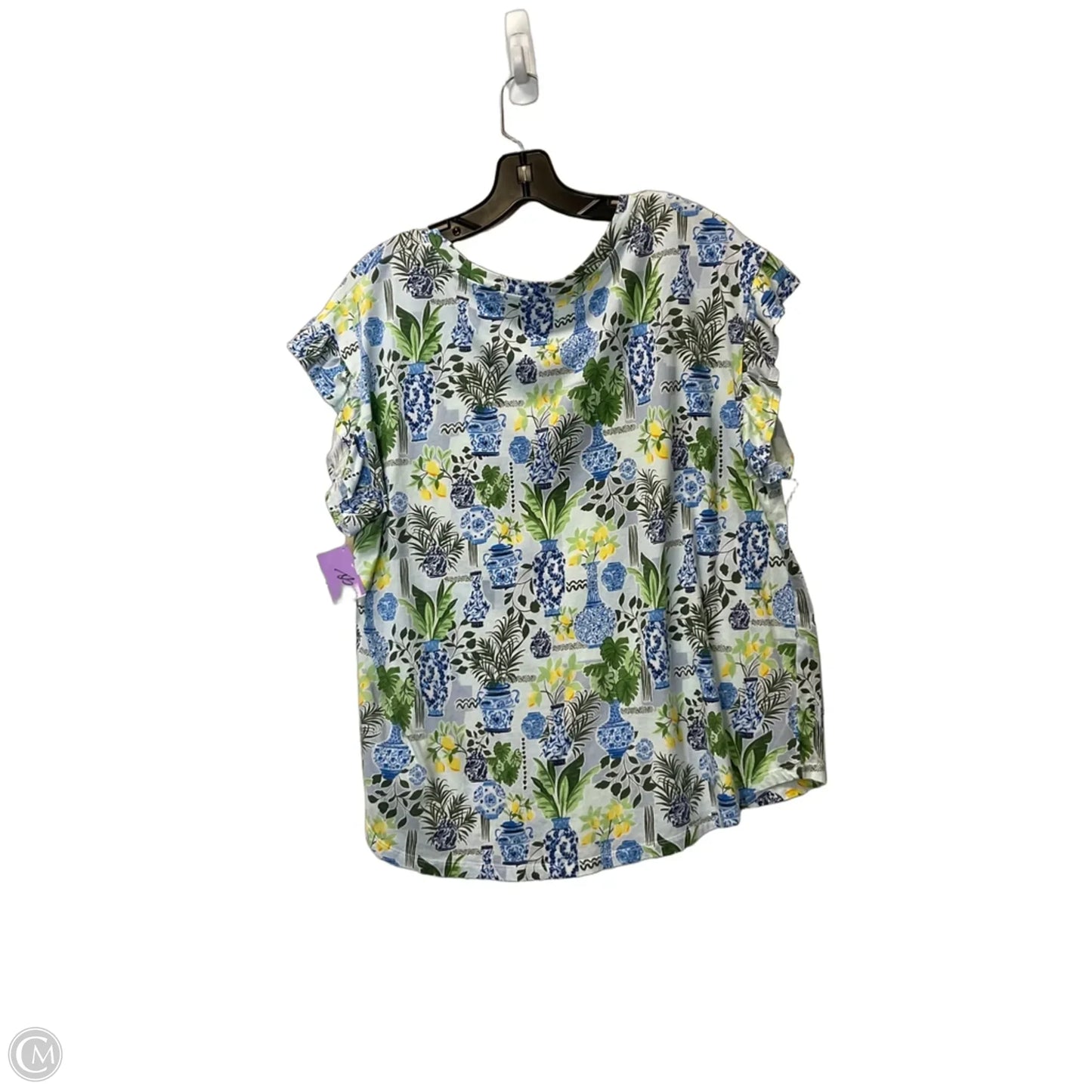Top Short Sleeve By Crown And Ivy In Blue, Size: 1x