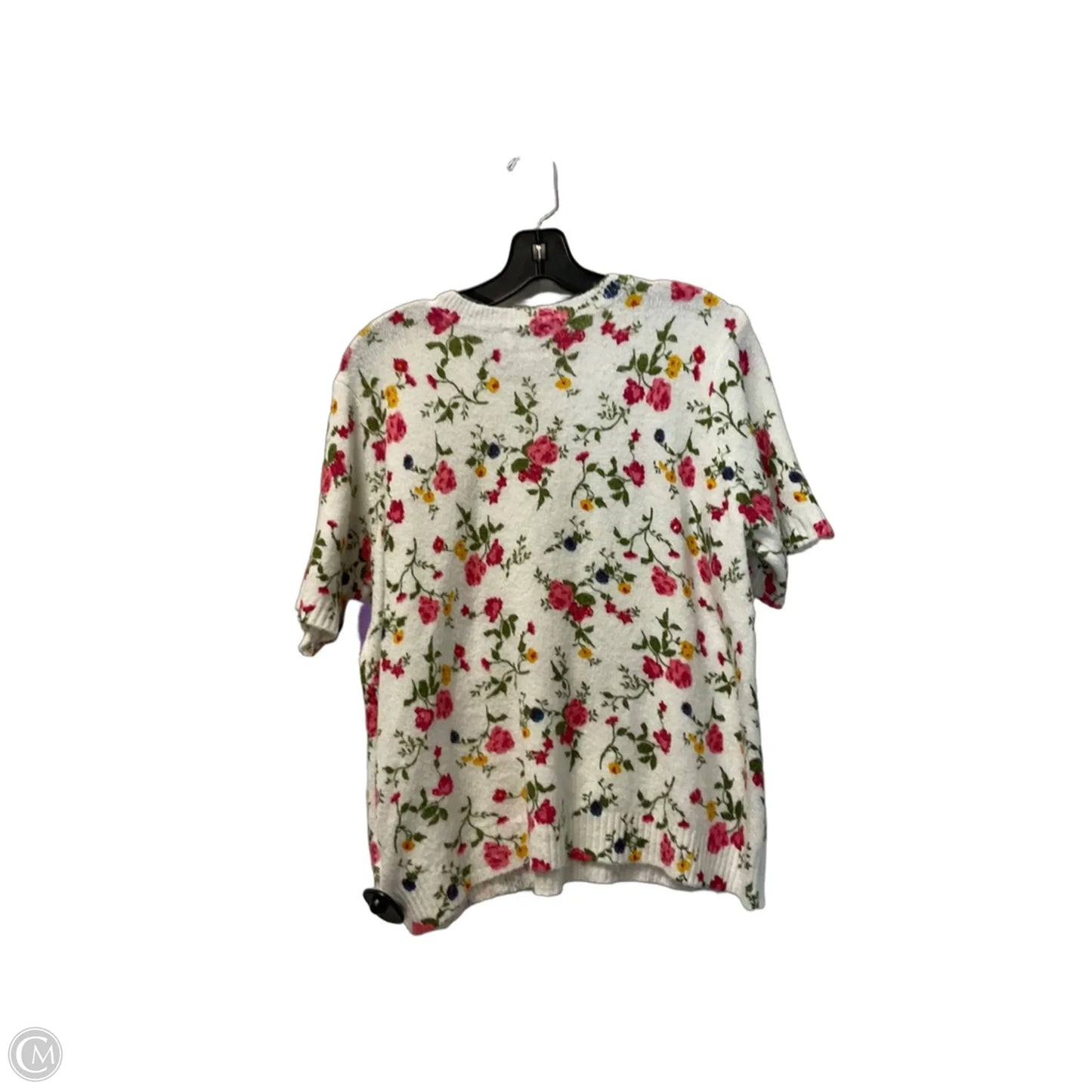 Top Short Sleeve By Cece In Floral Print, Size: L
