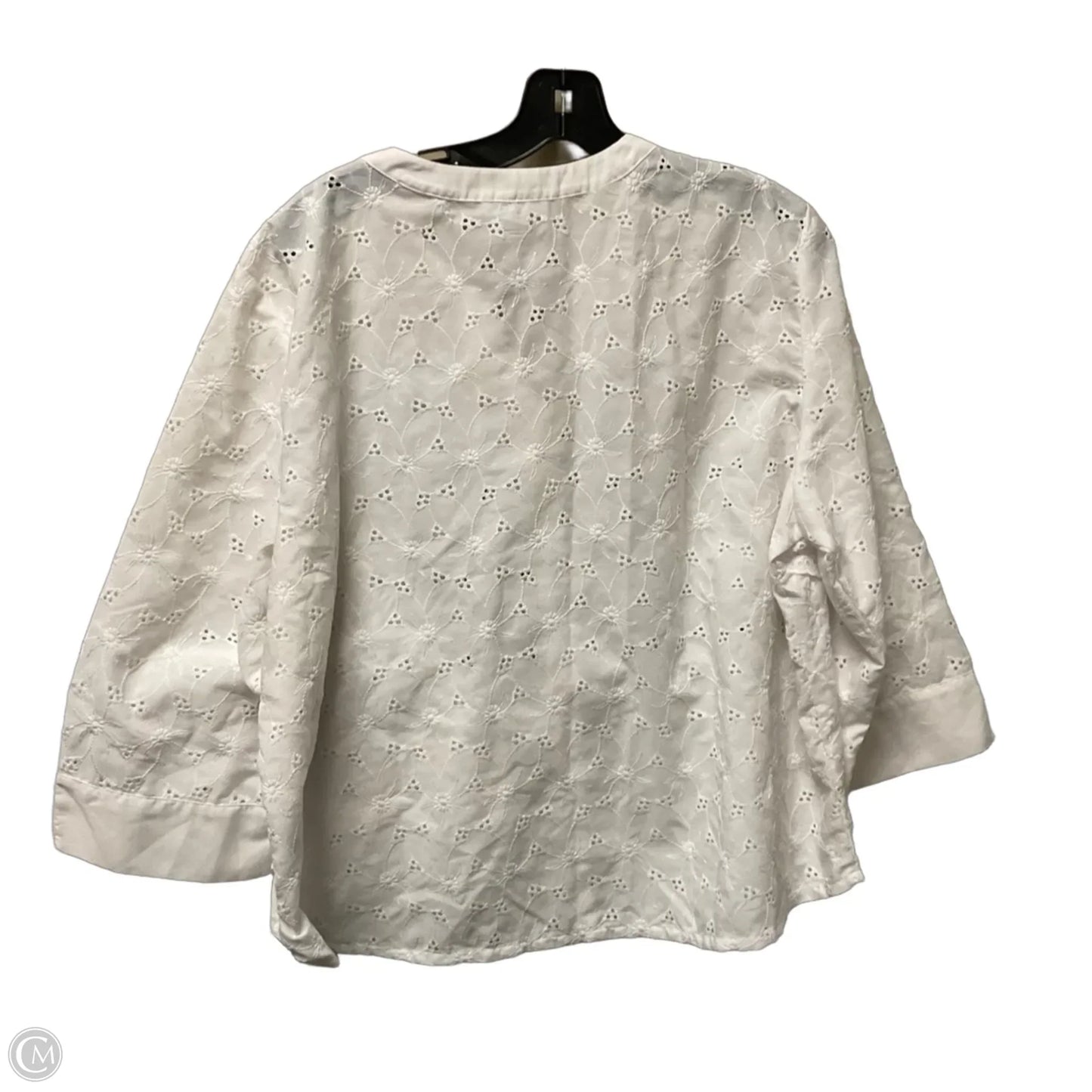 Top 3/4 Sleeve By Alfred Dunner In White, Size: Xlp