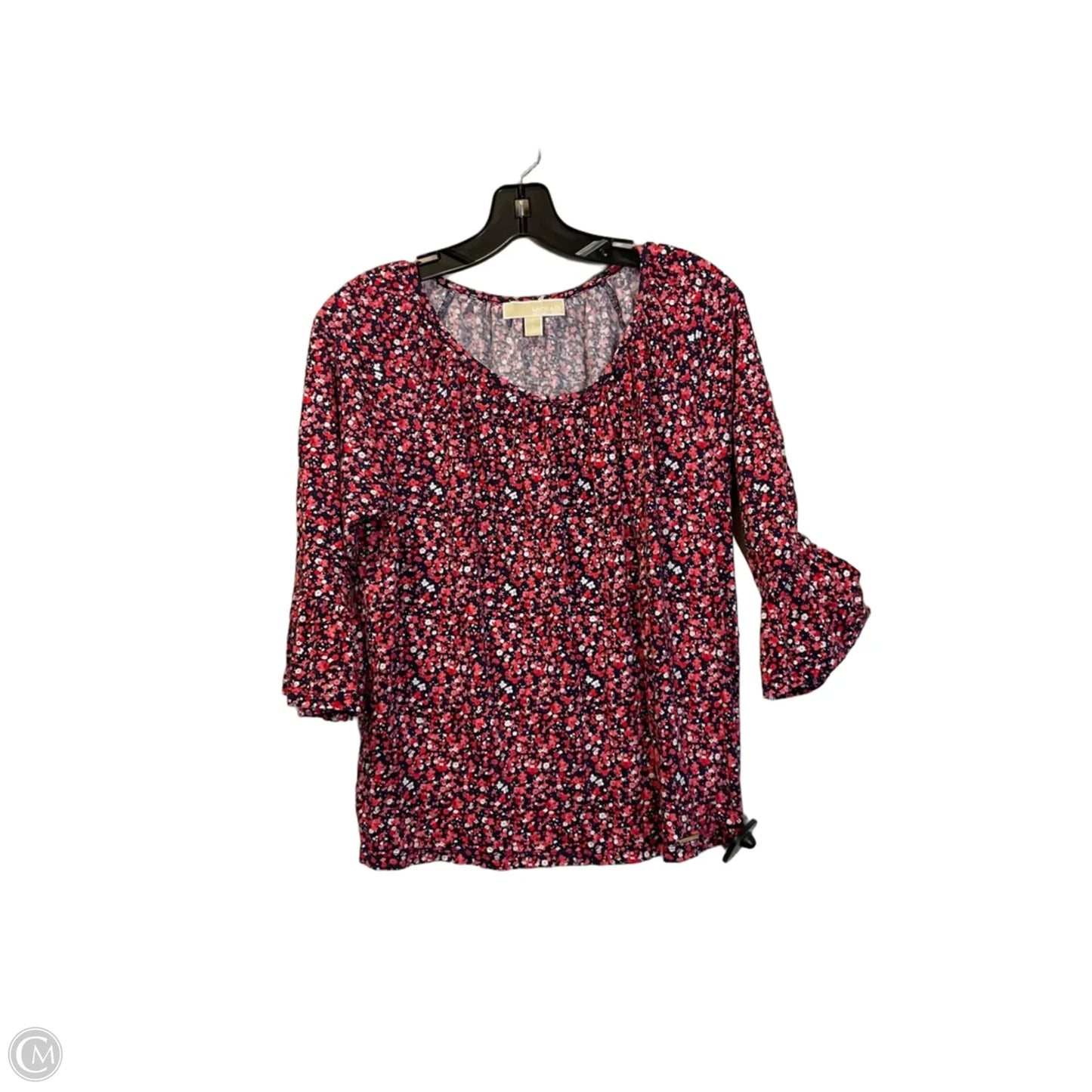 Top 3/4 Sleeve By Michael By Michael Kors In Floral Print, Size: L