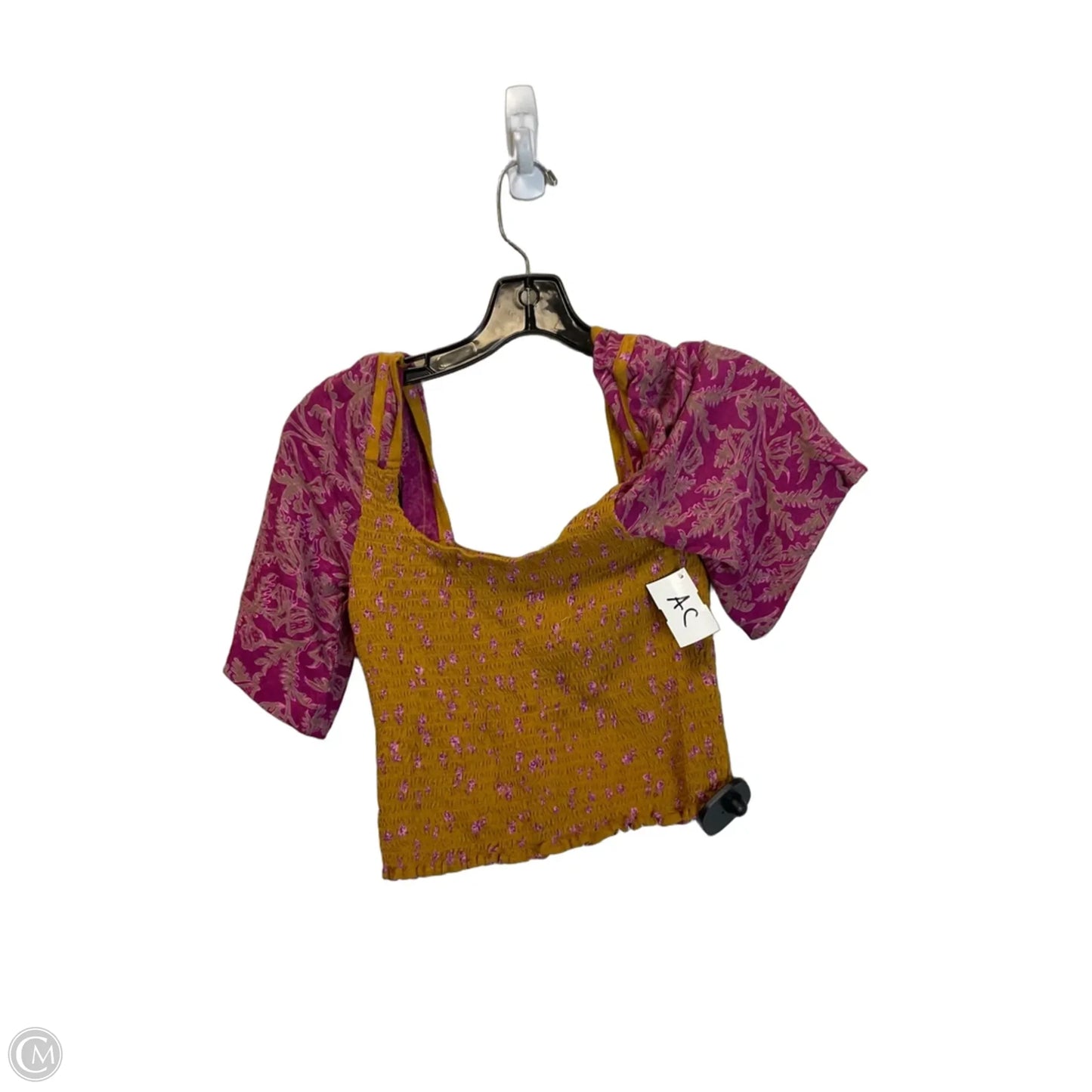 Top Short Sleeve By Free People In Orange, Size: S