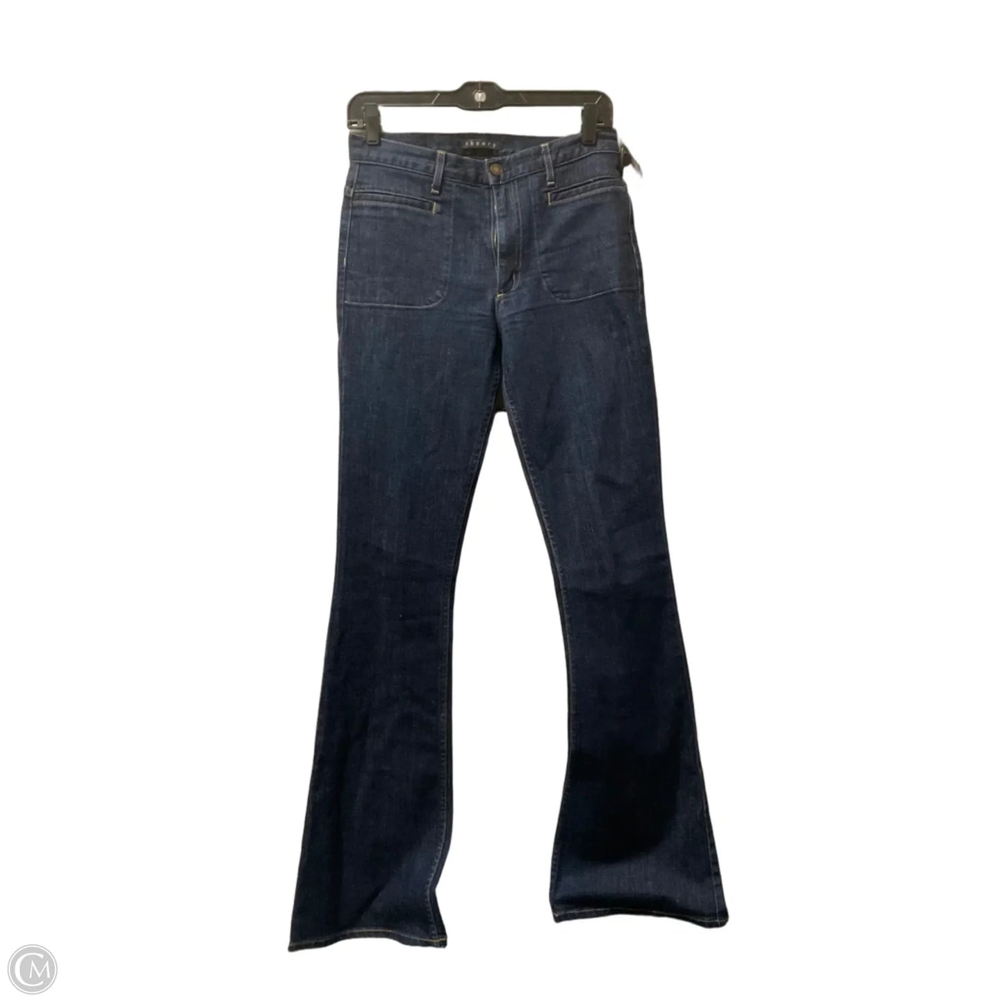 Jeans Flared By Theory In Blue Denim, Size: 2