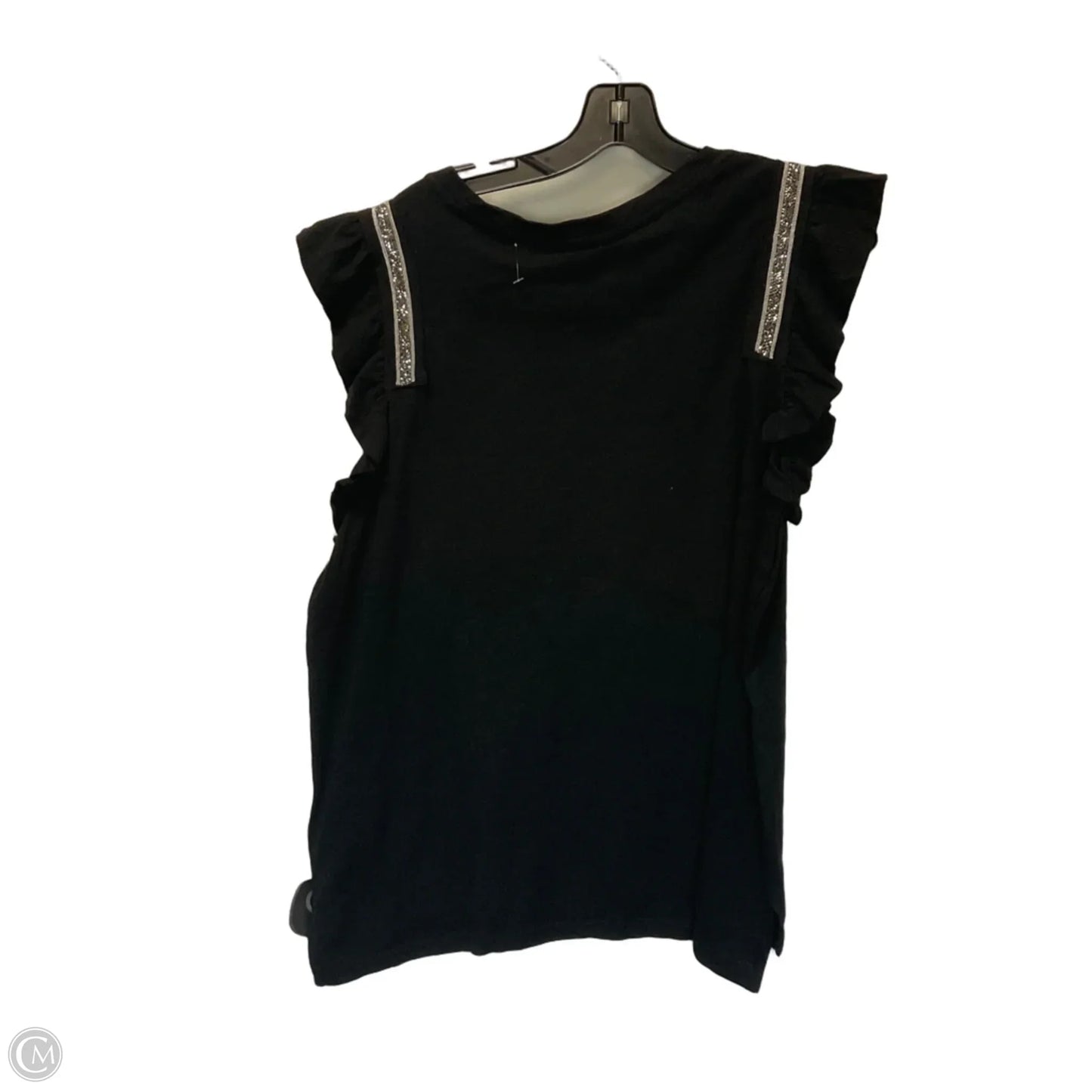 Top Short Sleeve By Nicole By Nicole Miller In Black, Size: Xl