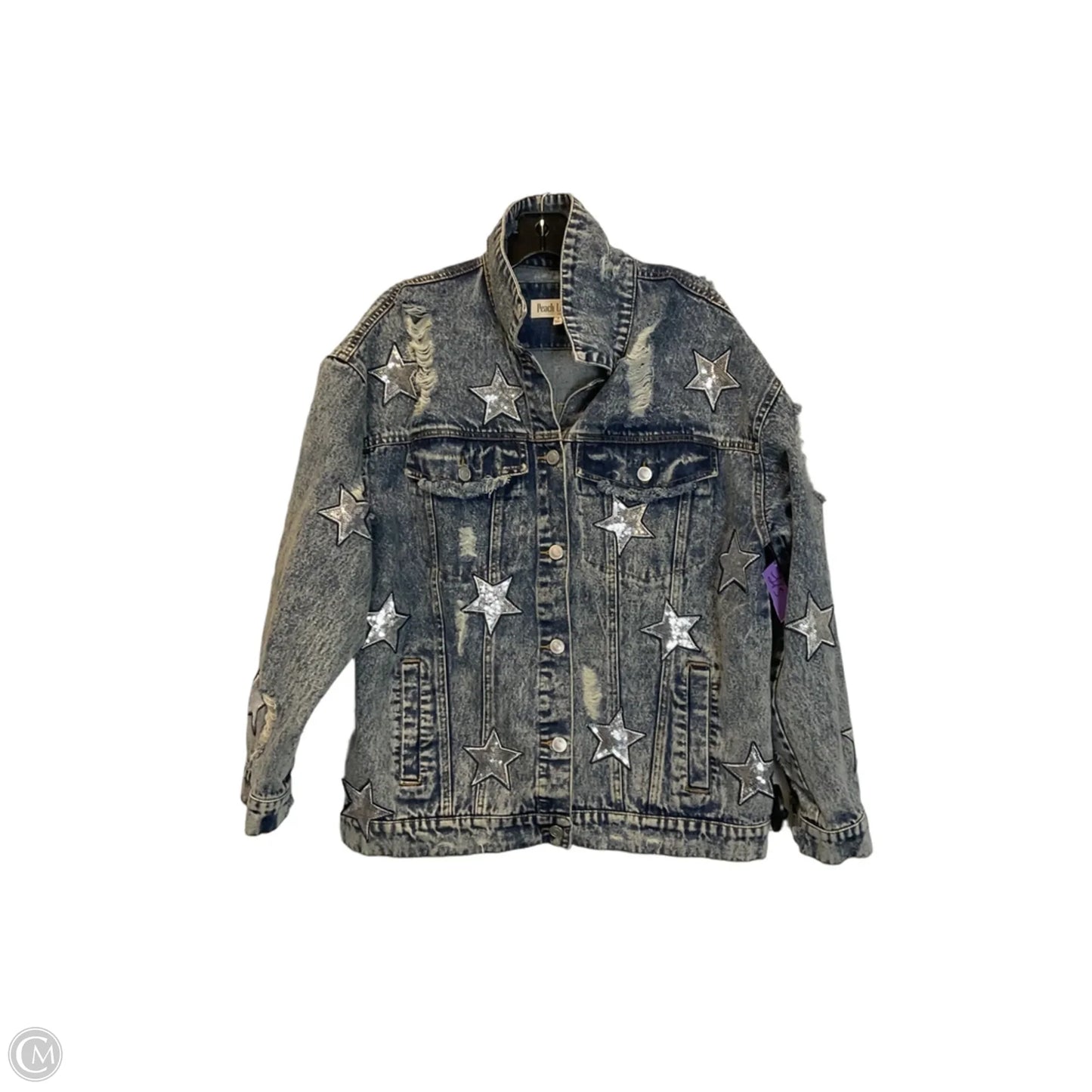 Jacket Denim By Peach Love Cream California In Blue Denim, Size: S