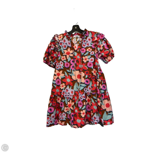 Dress Casual Short By Peach Love Cream California In Floral Print, Size: S