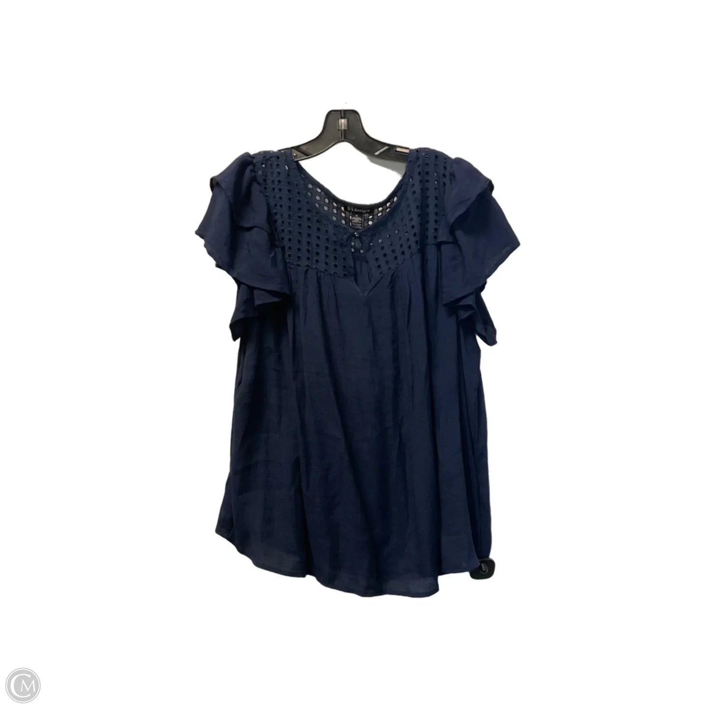 Top Short Sleeve By By Design In Navy, Size: Xl