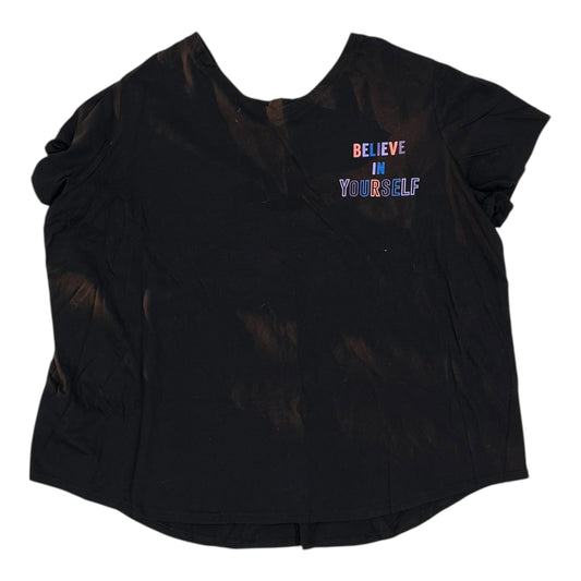 Athletic Top Ss By Tek Gear In Black, Size:2X