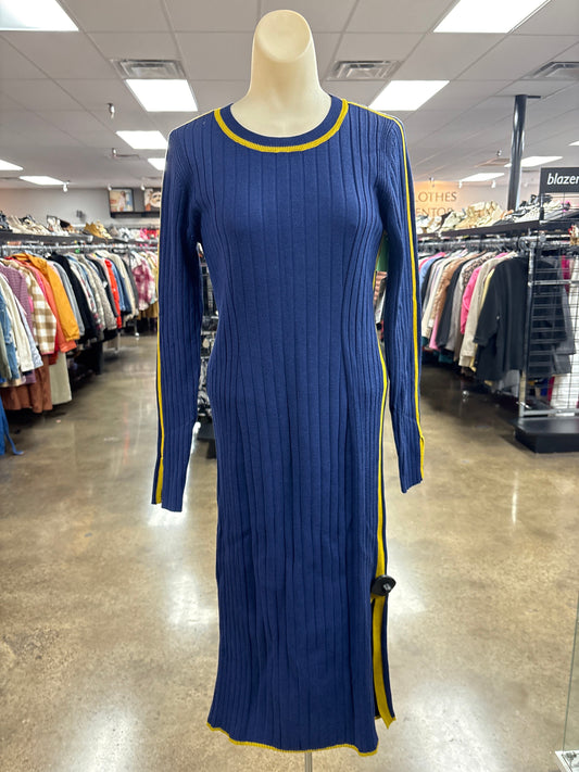 Dress Casual Maxi By Daily Practice By Anthropologie In Blue & Yellow, Size:M