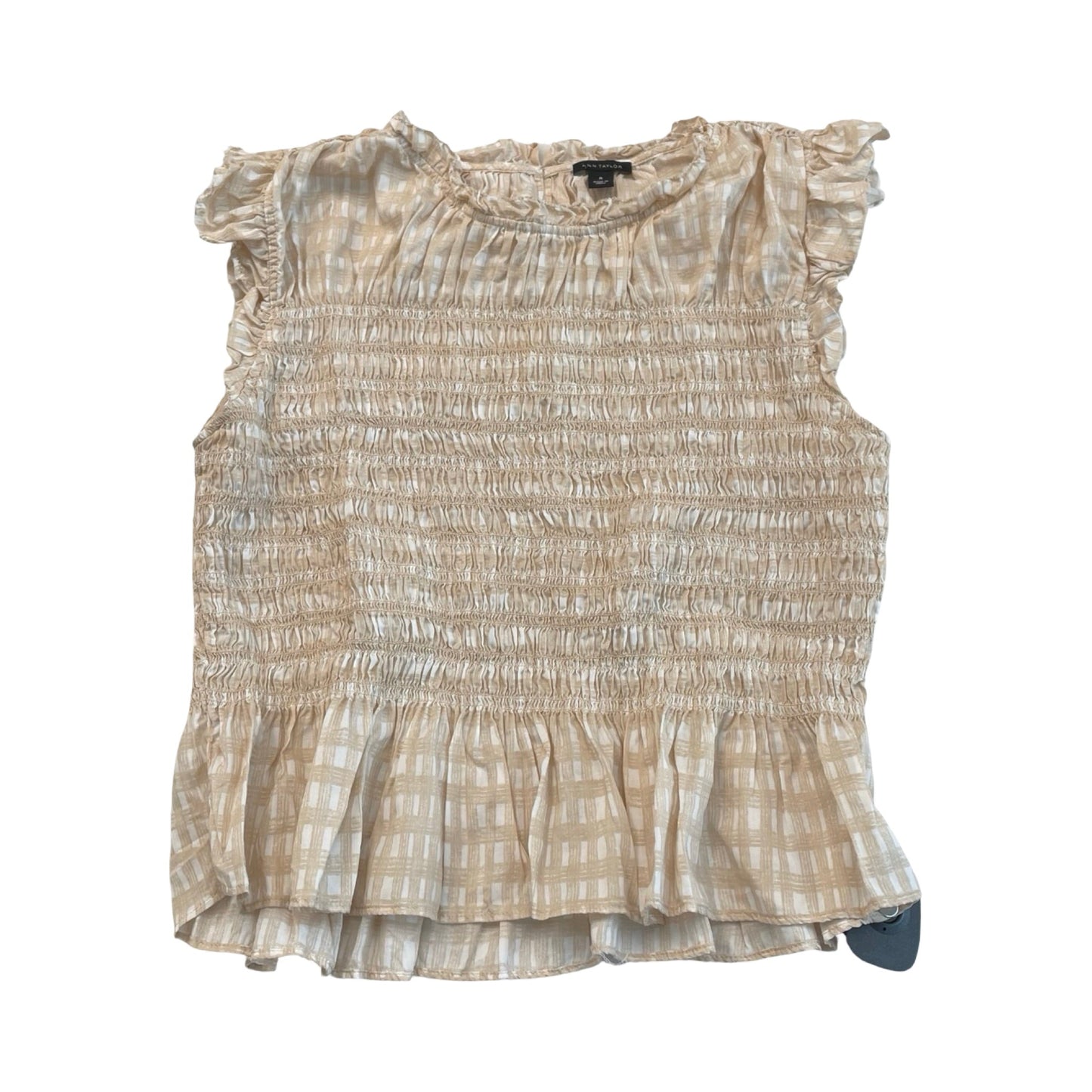 Top Sleeveless By Ann Taylor In Tan, Size:M