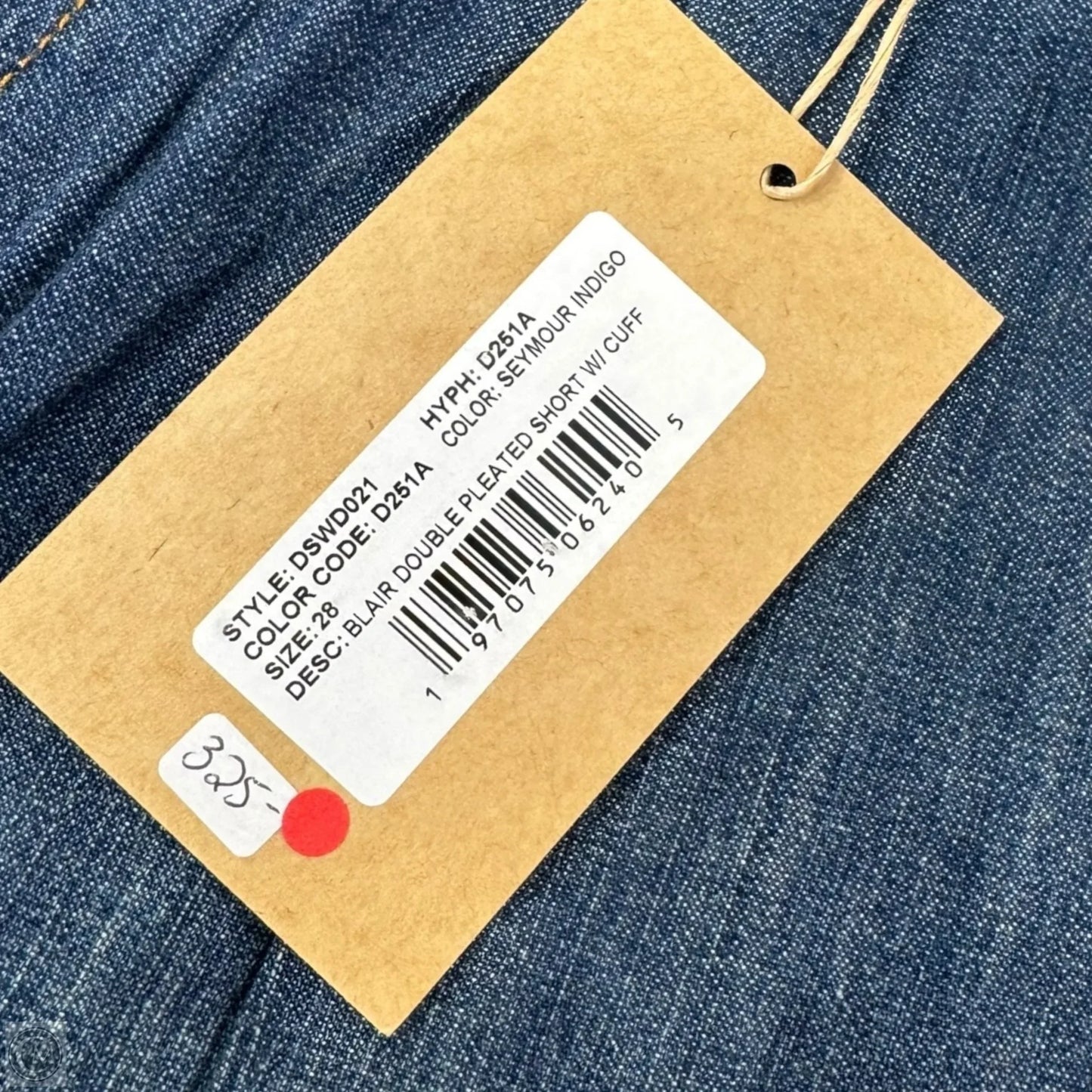 Blair Pleated Cuff Shorts By Denimist In Blue Denim, Size: 6