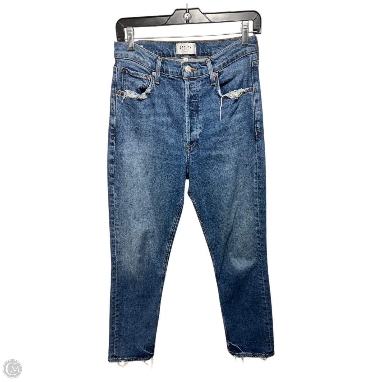 Riley Straight Jeans By Agolde In Blue Denim, Size: 2