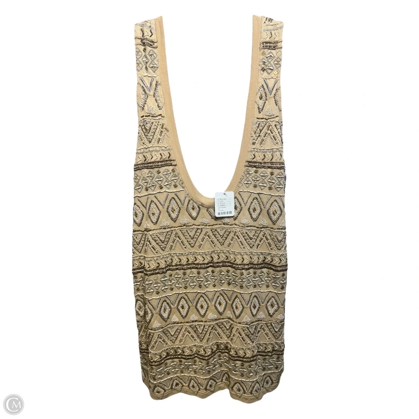 Beaded Scoop Back Dress Party Short By Free People In Gold, Size: S
