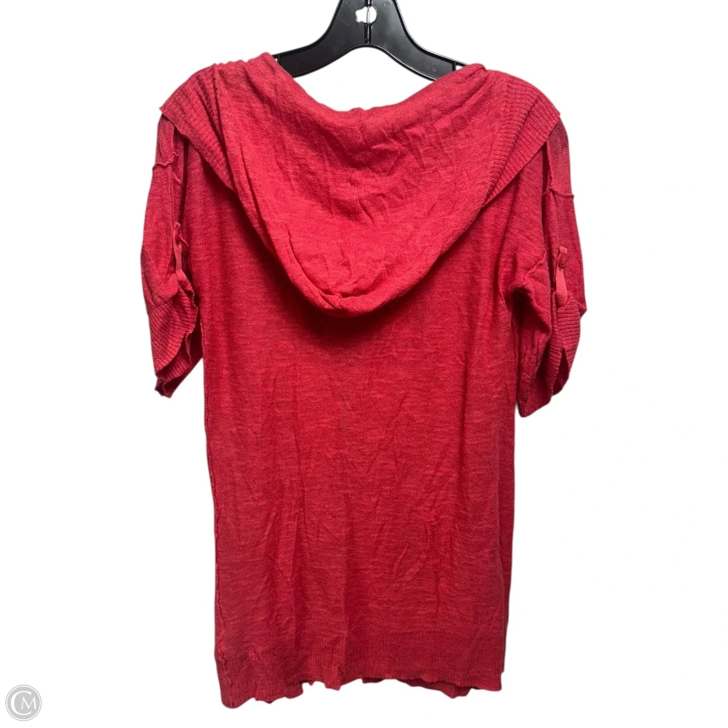 Linen Blend Hooded Sweater Cardigan By Free People In Red, Size: M