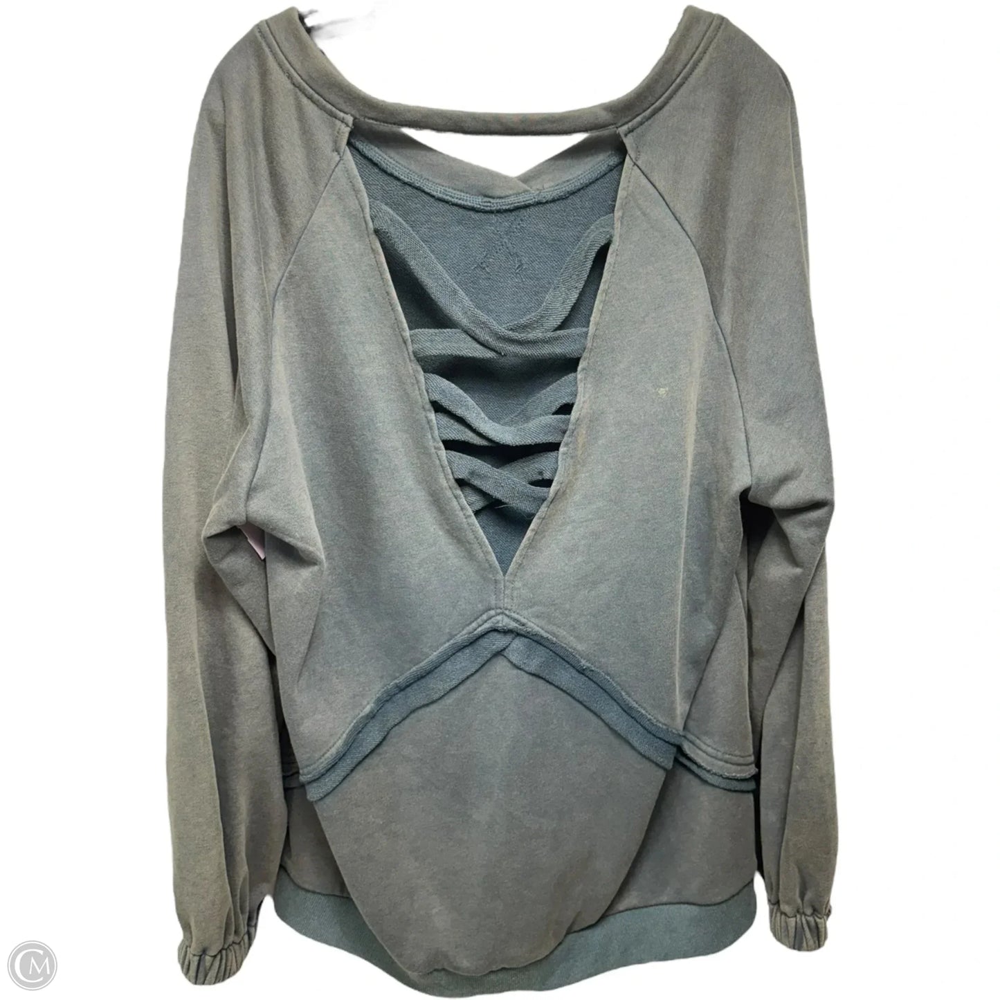 Sweatshirt Crewneck By Pol In Green, Size: L