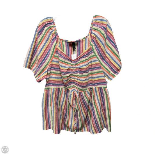 Top Short Sleeve By Lane Bryant In Striped Pattern, Size: 16