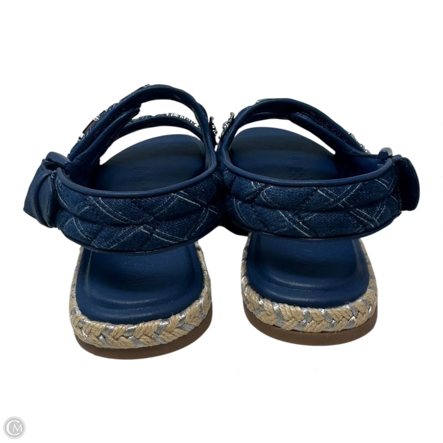 Charlay Denim Espadrille Sandals Designer By Karl Lagerfeld In Blue Denim, Size: 7
