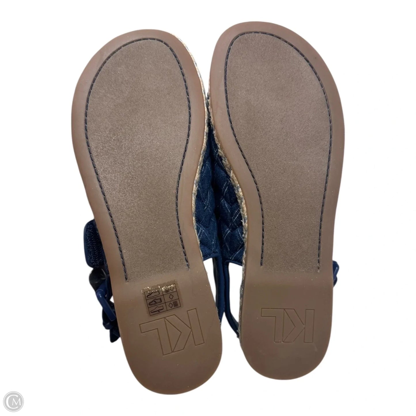 Charlay Denim Espadrille Sandals Designer By Karl Lagerfeld In Blue Denim, Size: 7