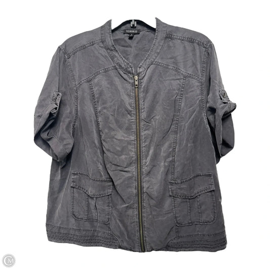 Jacket Shirt By Torrid In Grey, Size: 2x