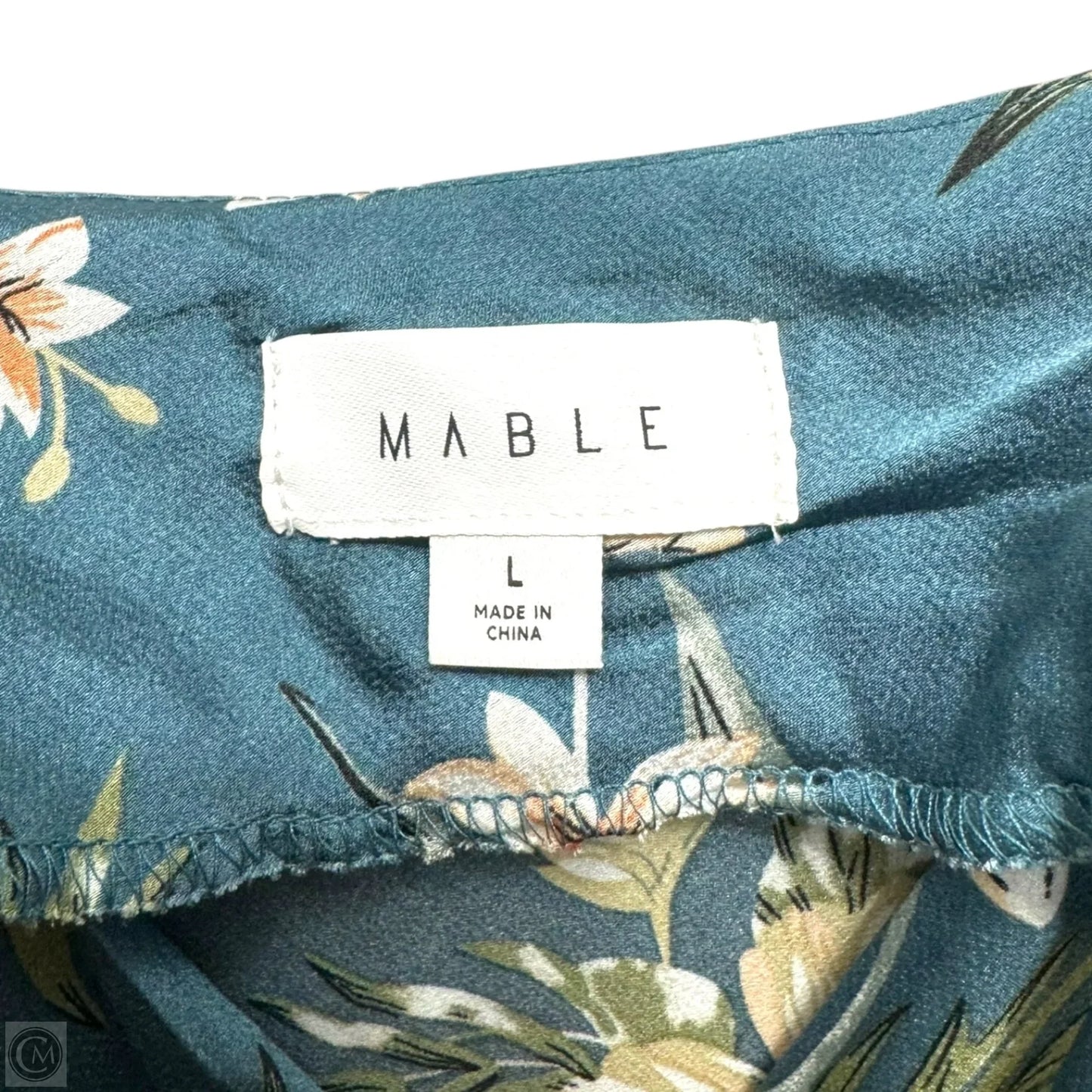 Cowl Neck Satin Dress By Mable In Floral Print, Size: L