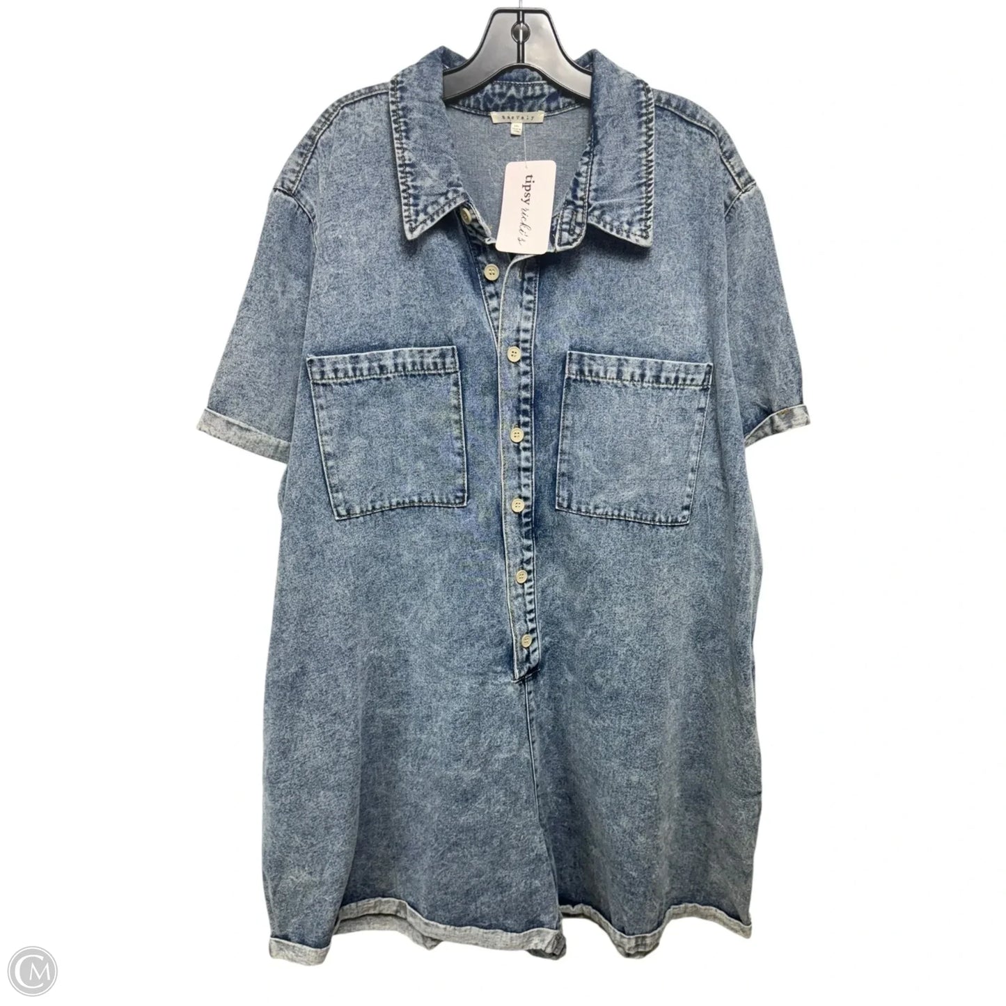 Romper By Baevely In Black Denim, Size: 3x