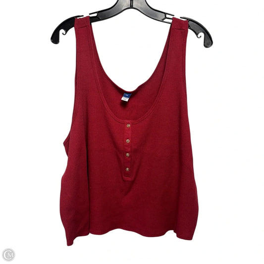 Top Sleeveless By Old Navy In Maroon, Size: Xxl