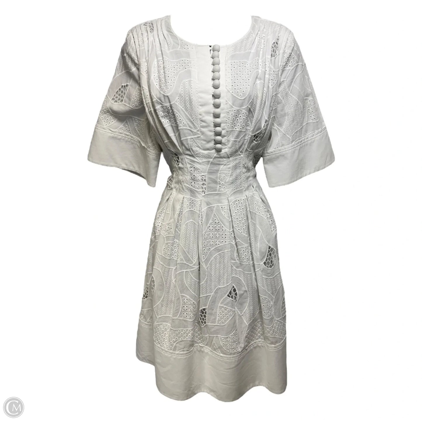 Eyelet Embroidered Dress Designer By Jason Wu In White, Size: 6