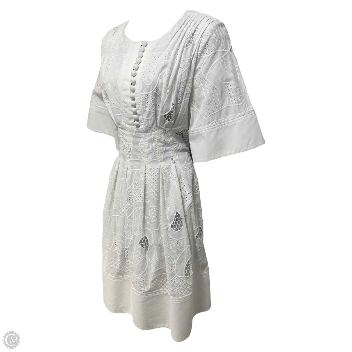 Eyelet Embroidered Dress Designer By Jason Wu In White, Size: 6