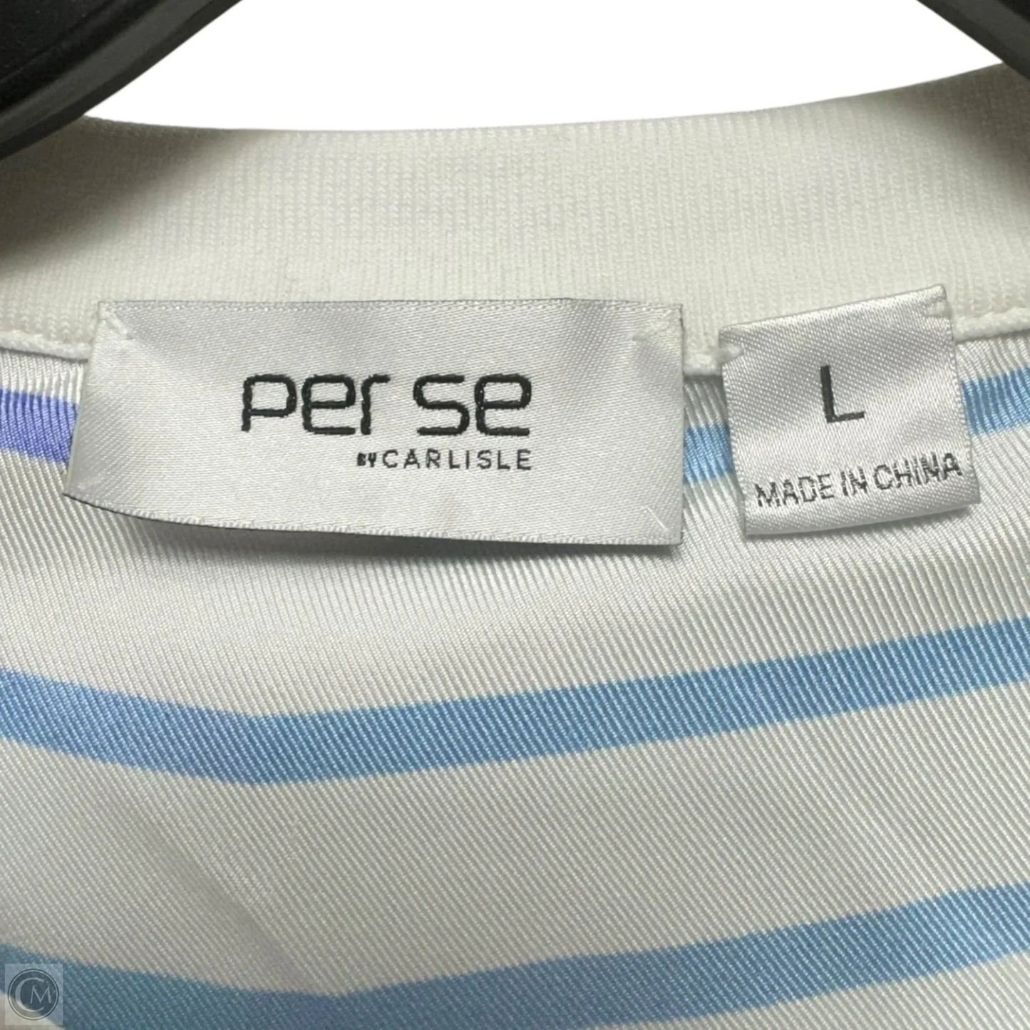 Sweater Cardigan By Per Se In Chevron Pattern, Size: L