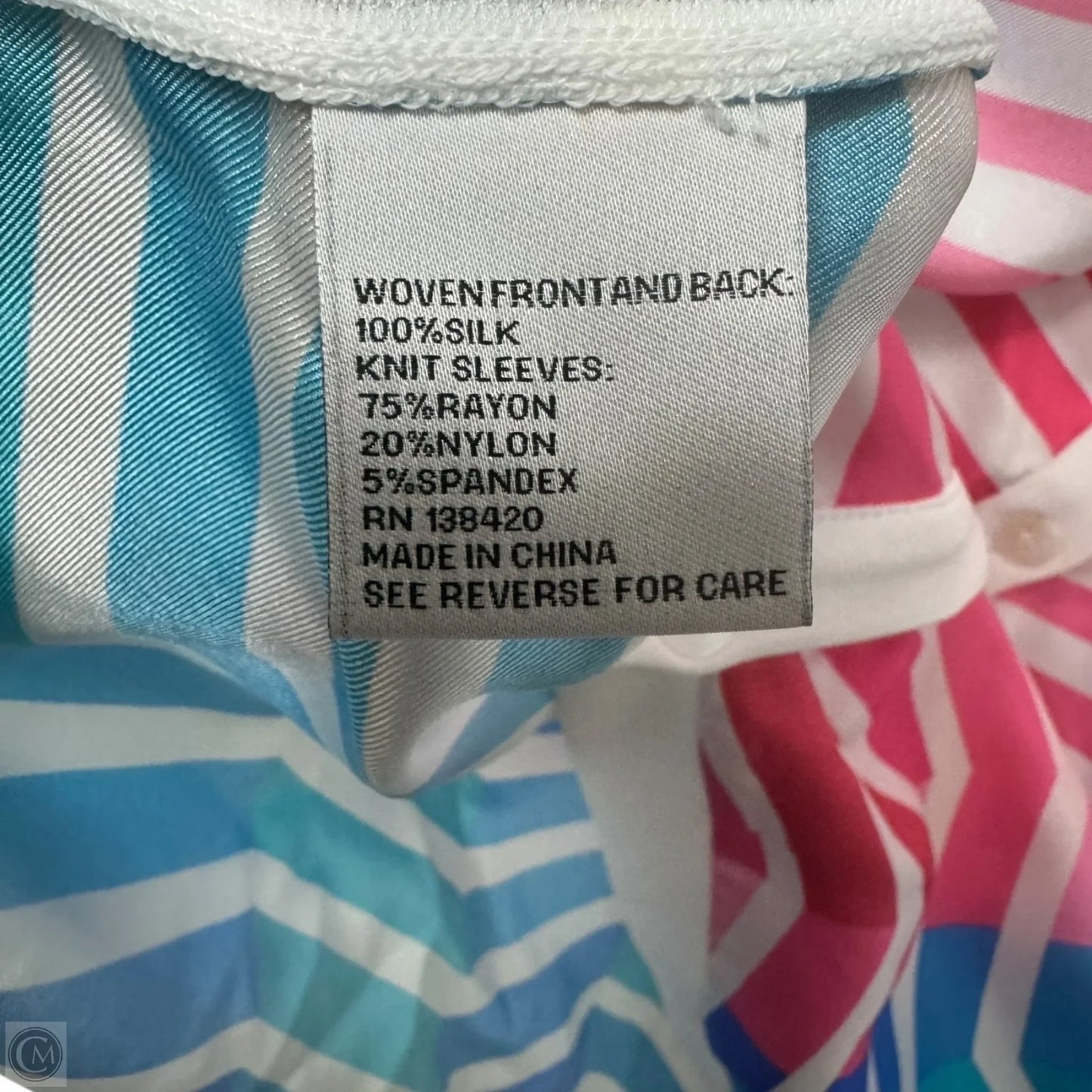 Sweater Cardigan By Per Se In Chevron Pattern, Size: L