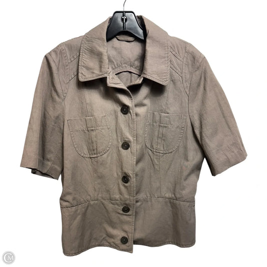 Short Sleeve Jacket By Claudia Strater In Grey, Size: 10