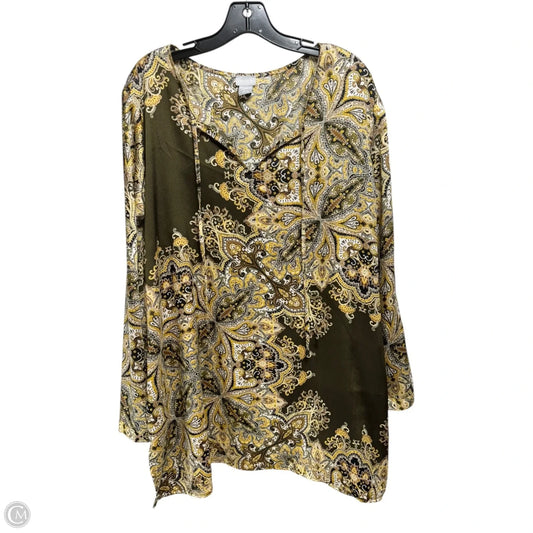 Tunic Long Sleeve By Chicos In Paisley Print, Size: Xxl
