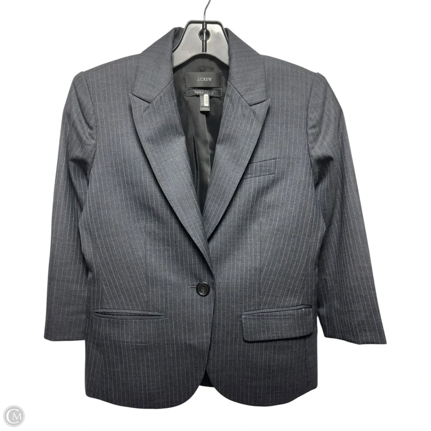 Pinstripe Blazer By J. Crew In Striped Pattern, Size: 0