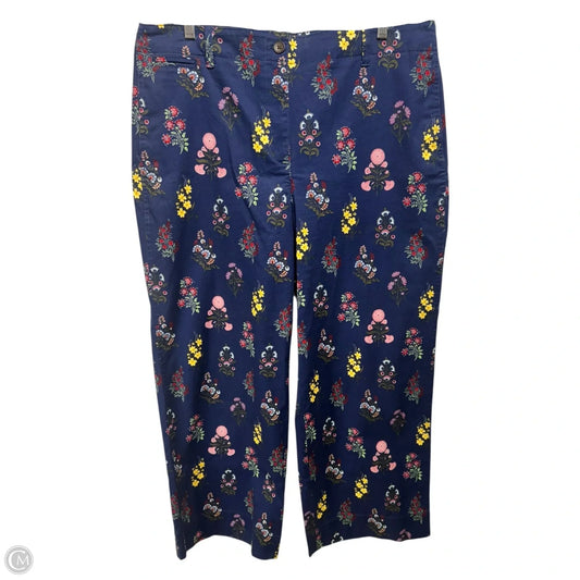 Wide Ankle Twill Pants By Talbots In Floral Radiance, Size: 14