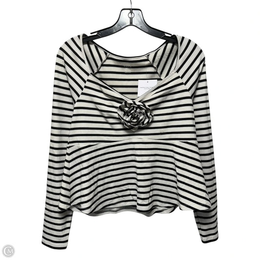 Rosette Top Long Sleeve By American Eagle In Striped Pattern, Size: L