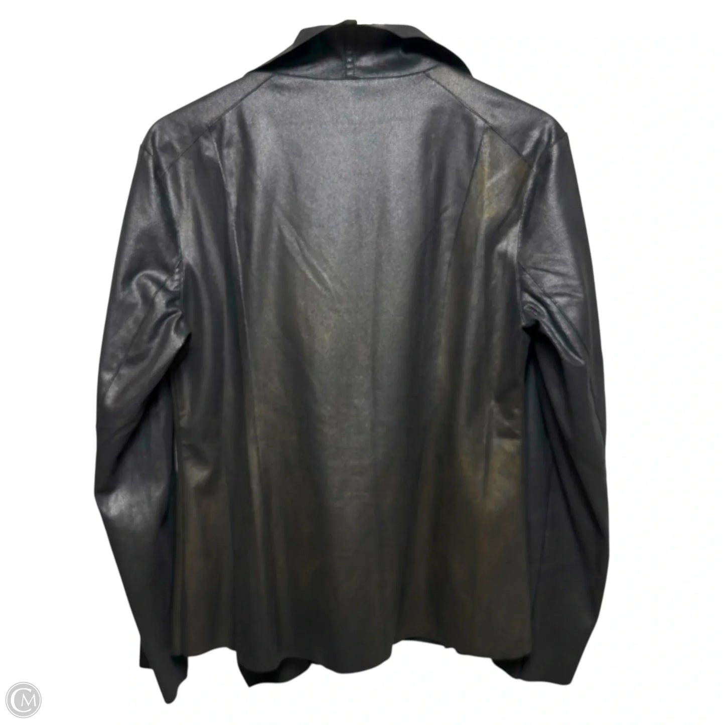 Lightweight Soft Faux Suede Drape Jacket In Black Foil By Mote In Black, Size: L