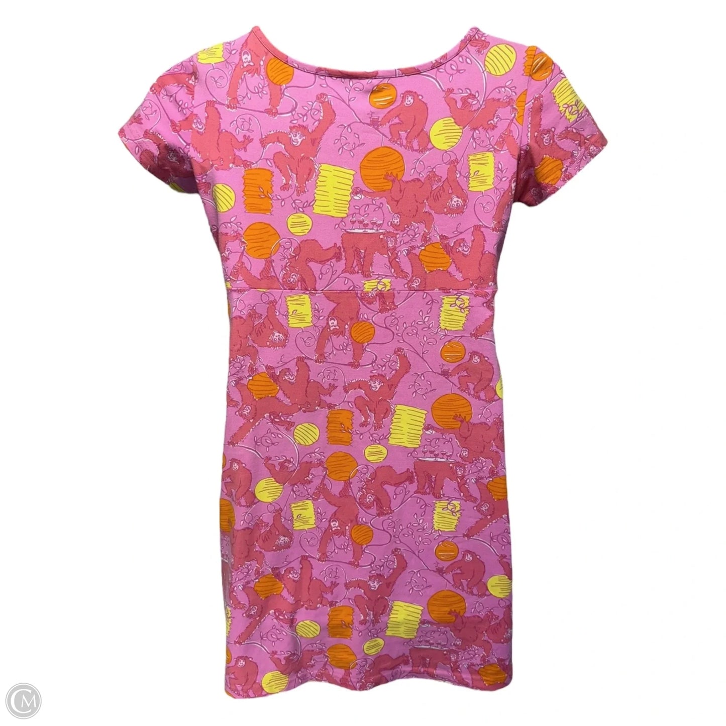 Vintage Shift Dress Designer By Lilly Pulitzer In Monkeys Lanterns Print, Size: L