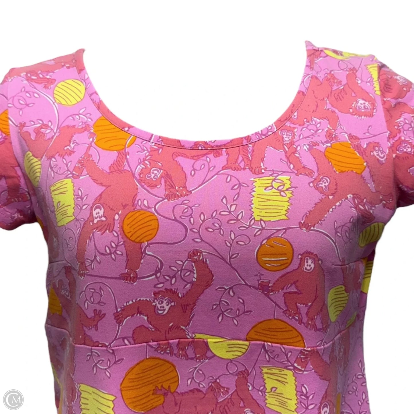 Vintage Shift Dress Designer By Lilly Pulitzer In Monkeys Lanterns Print, Size: L