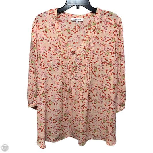 Top Long Sleeve By Rose And Olive In Floral Print, Size: 2x