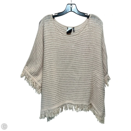 Frenchie Fringe Poncho Sweater By Akemi + Kim X Anthropologie In Peach, Size: M