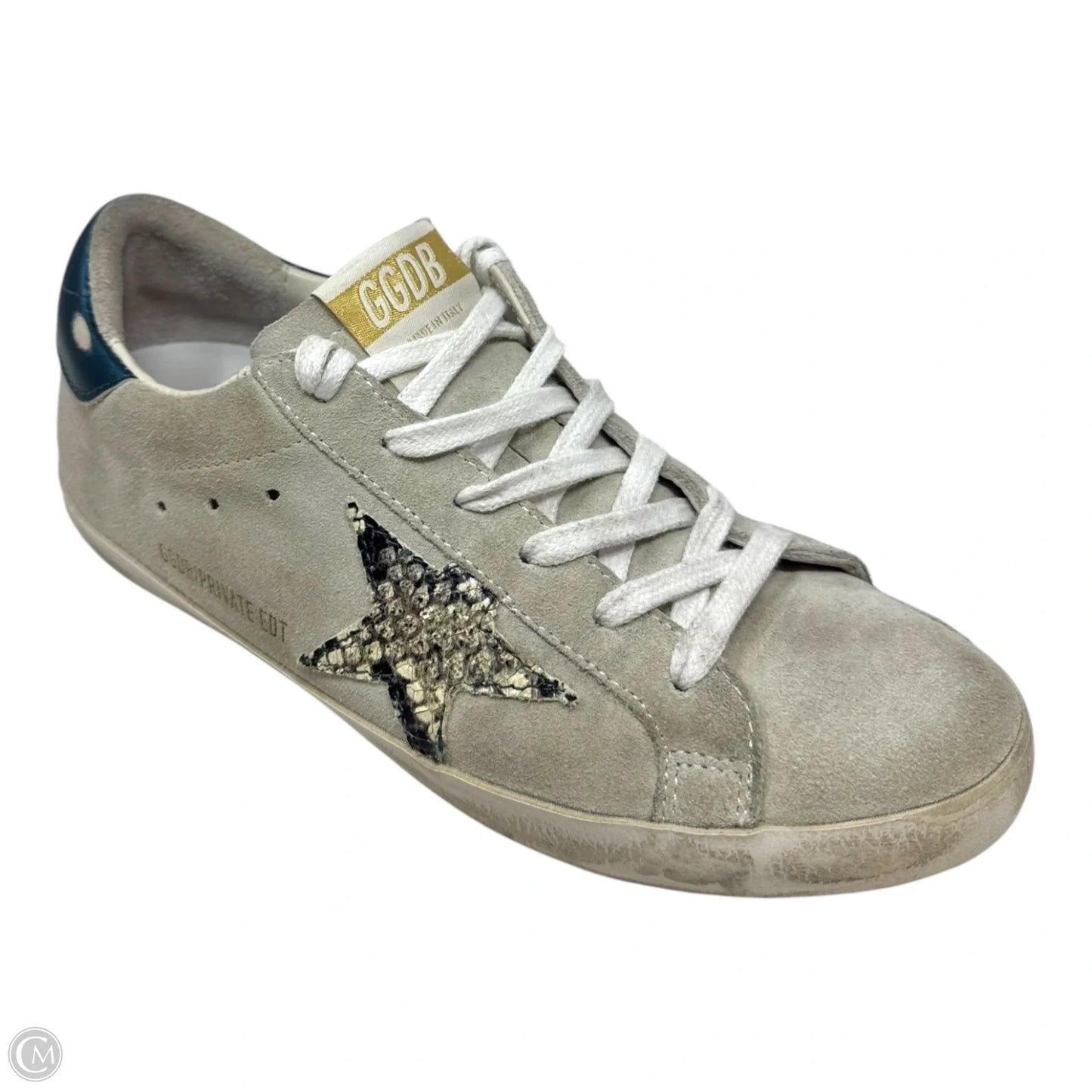 Superstar Private Edition Snakeskin Sneakers Shoes Luxury Designer By Golden Goose In White, Size: 7.5 (IT 38)