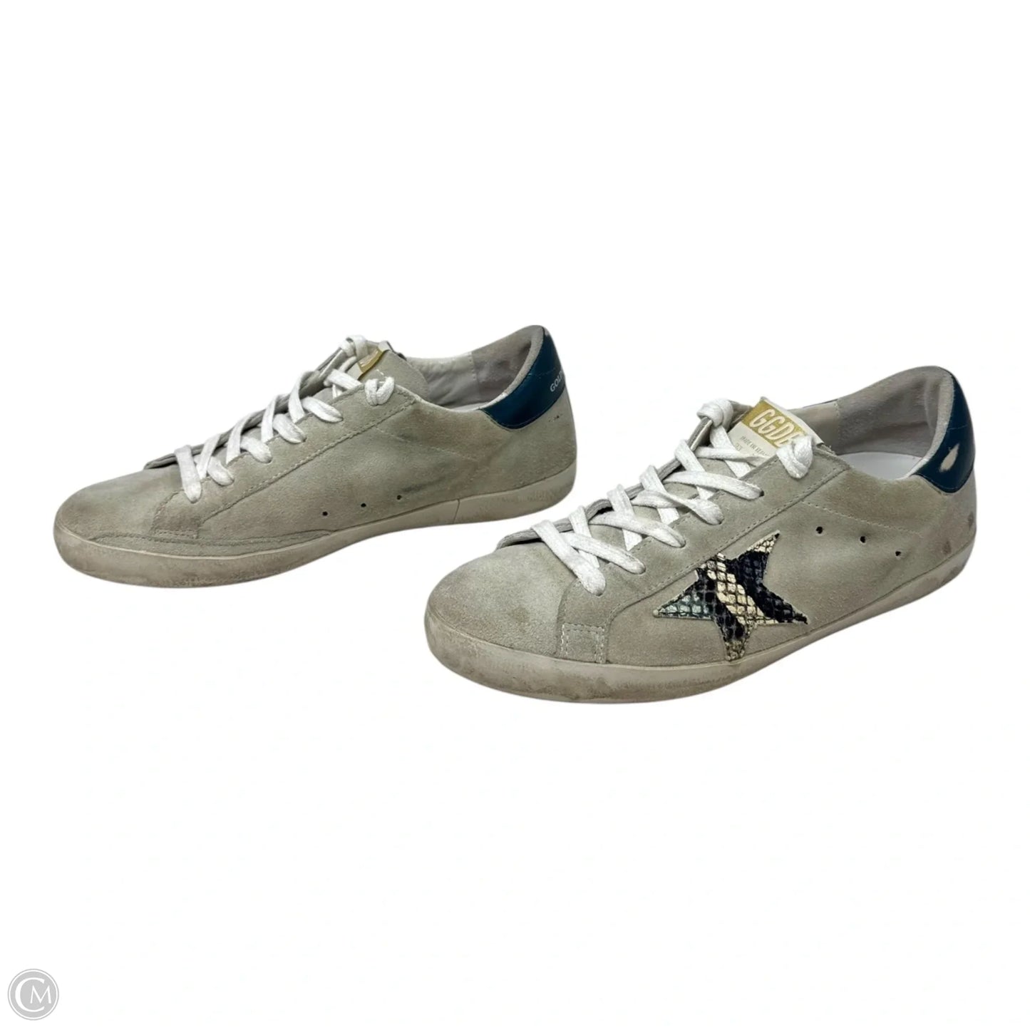 Superstar Private Edition Snakeskin Sneakers Shoes Luxury Designer By Golden Goose In White, Size: 7.5 (IT 38)