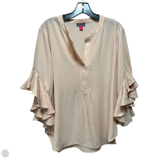 Top Short Sleeve By Vince Camuto In Peach, Size: Xl