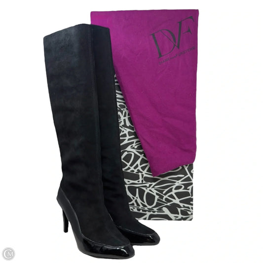 Dalad Suede & Patent Leather Boots By Diane Von Furstenberg In Black, Size: 8