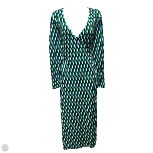 Long Sleeve Midi Wrap Dress Designer By Diane Von Furstenberg X Target In Arrow Geo Green, Size: S