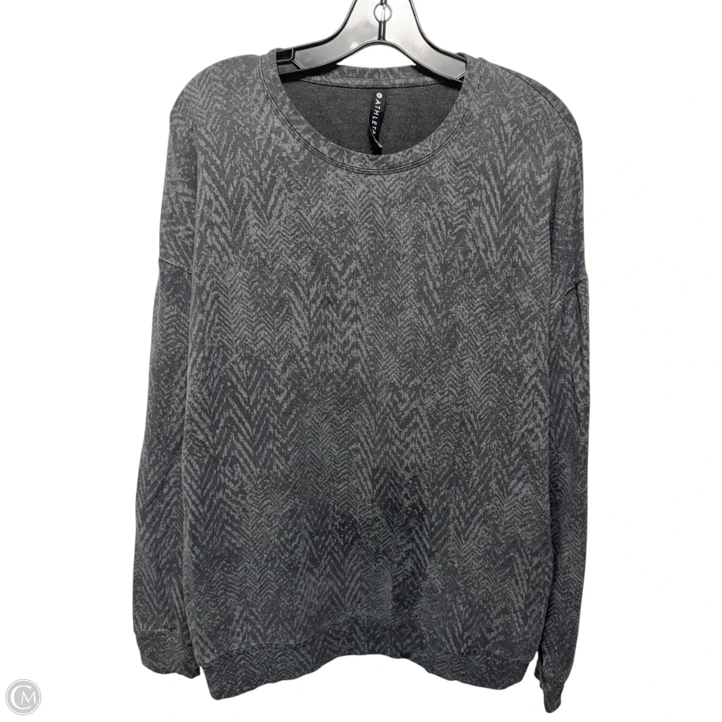 Athletic Top Long Sleeve Collar By Athleta In Grey, Size: M