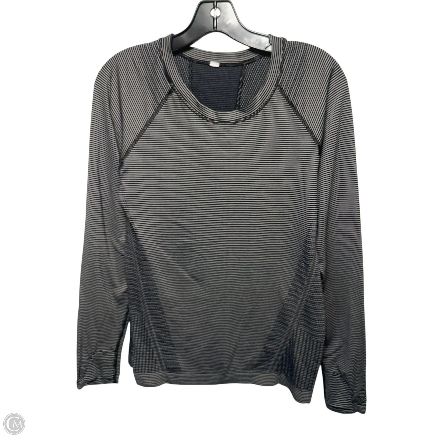 Athletic Top Long Sleeve Collar By Athleta In Striped Pattern, Size: M