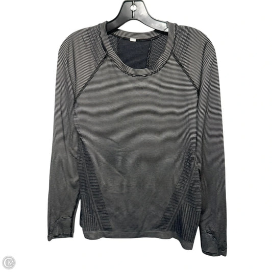 Athletic Top Long Sleeve Collar By Athleta In Striped Pattern, Size: M