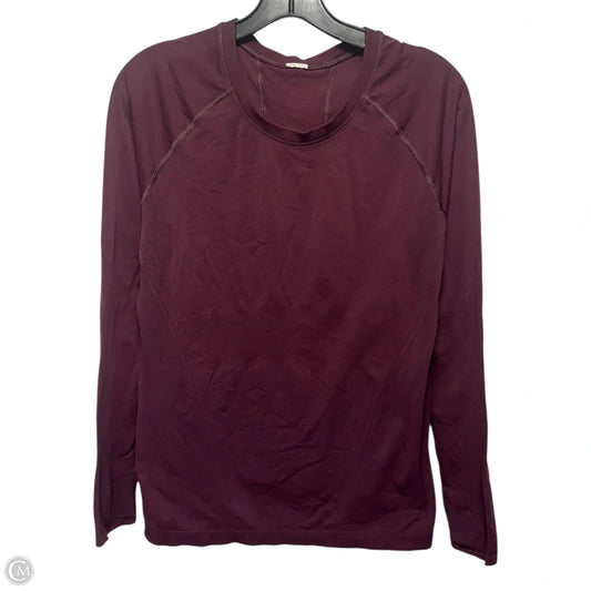 Athletic Top Long Sleeve Collar By Athleta In Maroon, Size: M