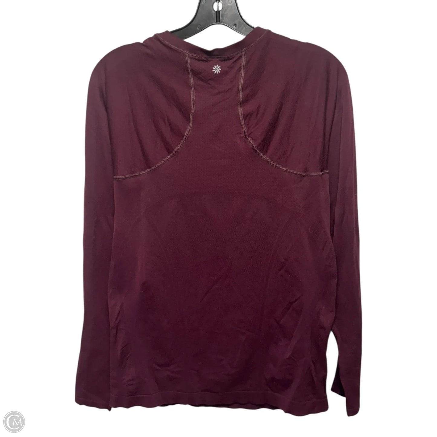 Athletic Top Long Sleeve Collar By Athleta In Maroon, Size: M