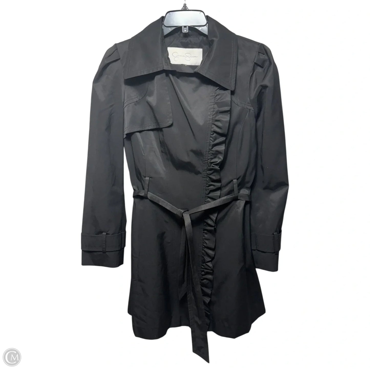 Coat Trench Coat By Jessica Simpson In Black, Size: M Estimated